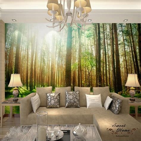 Free Download Sunshine Woods Forest Landscap Full Wall Mural Wallpaper