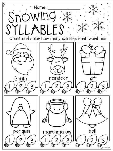Christmas Worksheets For First Graders