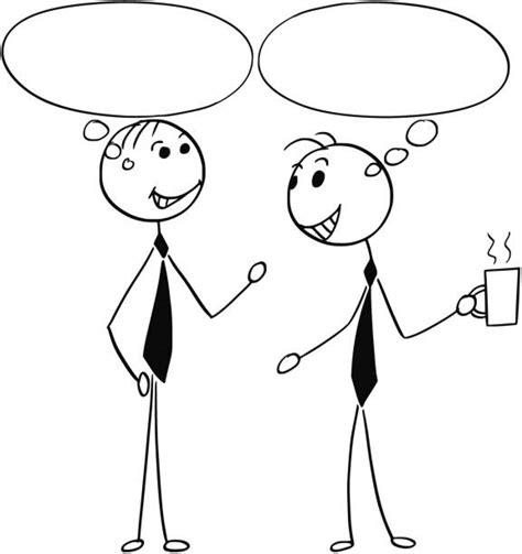 Stick Figures Talking Drawing Illustrations Royalty Free Vector