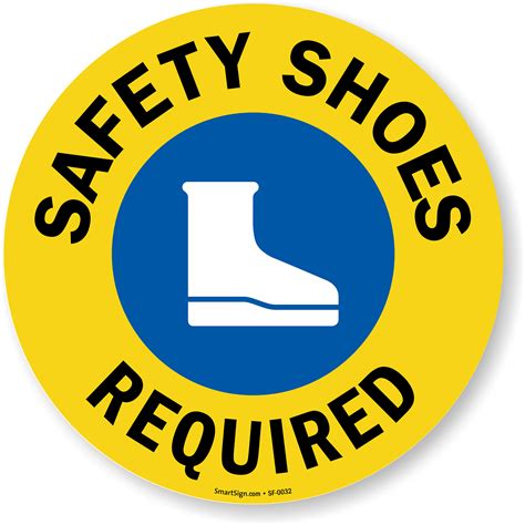 Safety Shoes Required Adhesive Floor Sign Sku Sf 0032