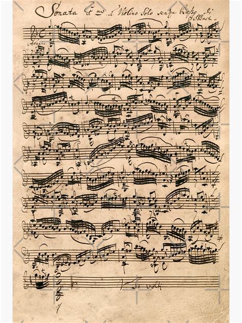 Bach Original Handwritten Score By Johann Sebastian Bach Art Print