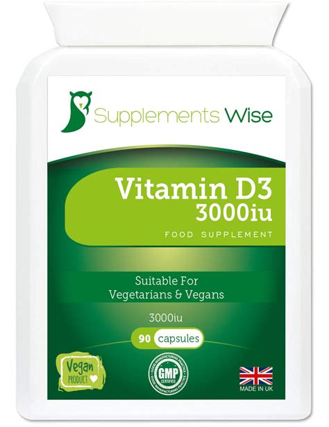 Buy Vitamin D3 Capsules 90 X 3000iu Vegan Vitamin D Immune Support