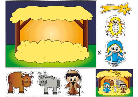 Nativity Scene Simple Paper Craft For Kids Free Printable Papercraft