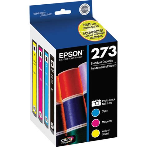 1 yellow ink cartridge for epson stylus cx4300, dx4400, dx7000f, dx7450, sx205. Epson 273 Claria Premium Ink Cartridge Multi-Pack T273520 B&H