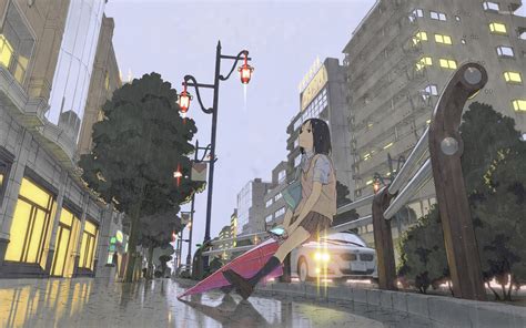 Sad Schoolgirl In The Rain Wallpaper Anime Wallpapers