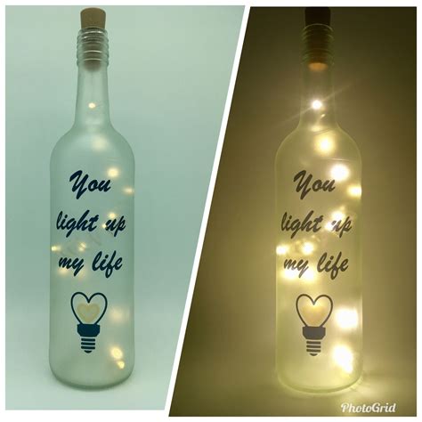 You Light Up My Life Handmade Bottle Lamp Light Up Bottle Friend