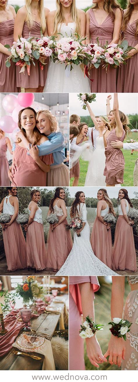 2019 Trending 15 Stunning Dusty Rose Bridesmaid Dresses Ideas You