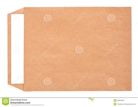 Open Brown Envelope With Paper Letter Inside Stock Photo Image Of