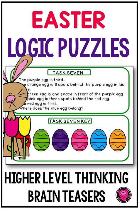 Printable Easter Themed Brain Teaser Require Critical Thinking Skills