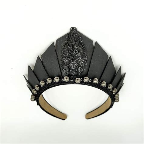Black Gothic Crown Dark Goth Tiara Headpiece Witch Medieval