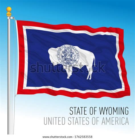 Wyoming State Official Flag United States Stock Vector Royalty Free