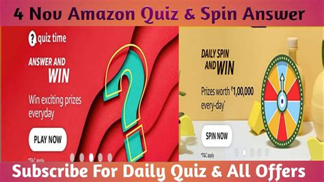 Daily Quiz Answers Amazon Daily Quiz Spin And Amazon Jackpot Answer
