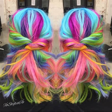 Xostylistxo On Instagram Im In Love 💜💚💛💗 Wild Hair Color