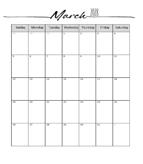 Free Printable March 2024 Calendar Customize Online
