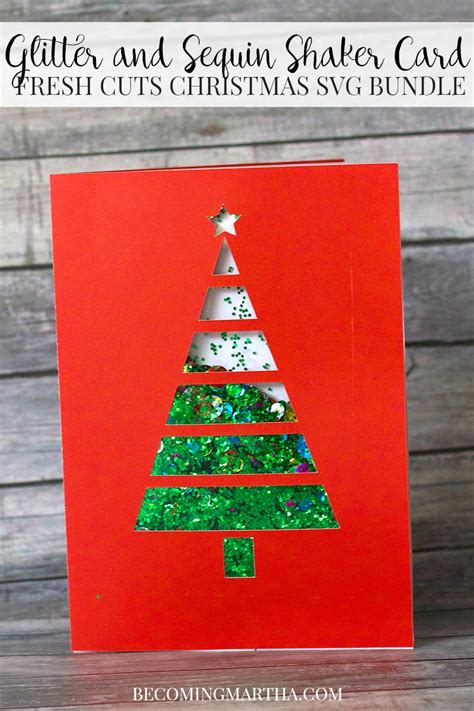 Download Free Christmas Card SVG - a Shaker Card with Matching Gift Tag