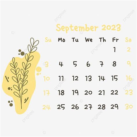 Calendar September 2023 Png Transparent Download 2023 Aesthetic