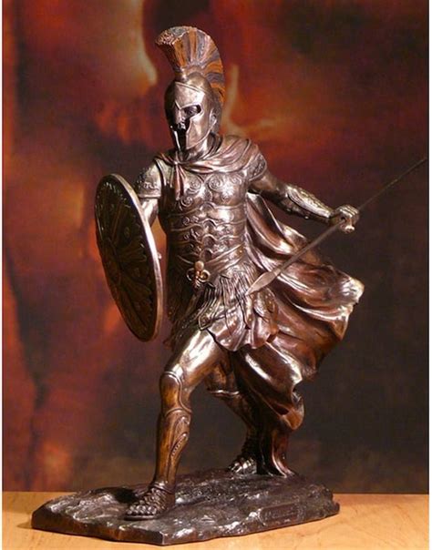 Bronze Achilles With Spear And Shield Statue By Bronzesfigurines