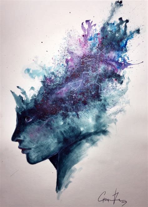 Watercolor Abstract Portrait Universal Mind Speed Painting