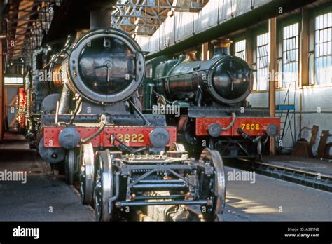 Preserved Steam Locomotives Inside The Former Gwr Running Shed At
