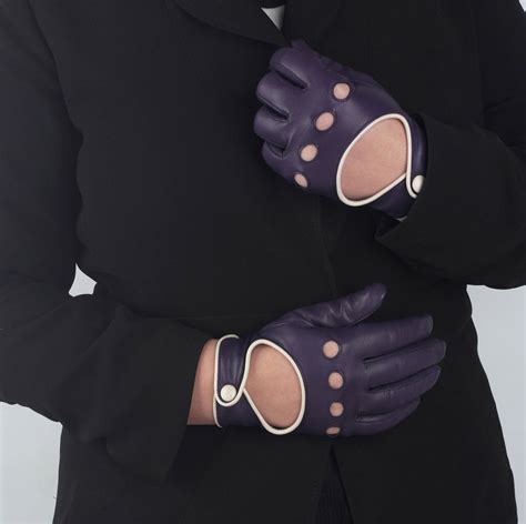 jules women s contrast leather driving gloves by southcombe gloves