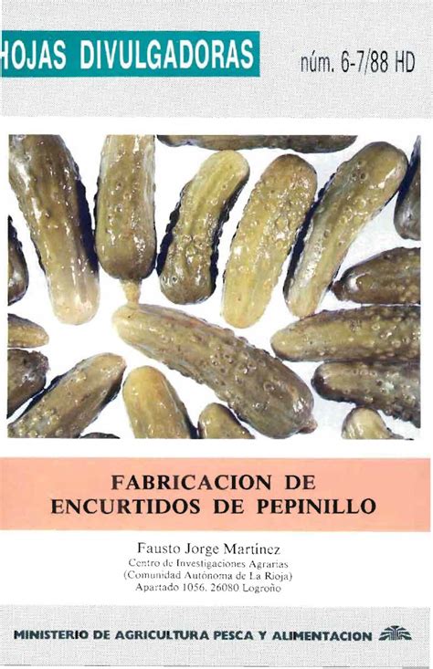 PDF Fabricación de encurtidos de pepinillo DOKUMEN TIPS