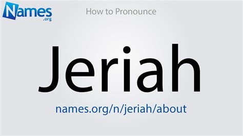 How To Pronounce Jeriah Youtube