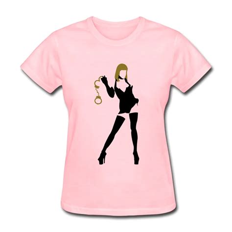 Buy Slim Fit Women T Shirt Femdom With Handcuffs Customize Funny Picture Women