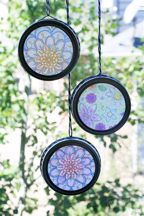 Easy Sun Catchers With Coloring Pages Arts And Crafts For Adults