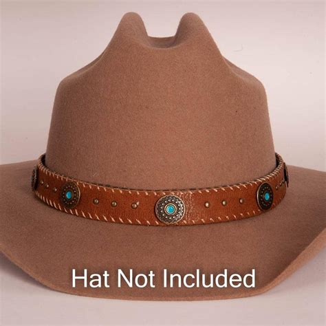 Rhodel Leather Cowboy Turquoise Hat Band American Hat Makers