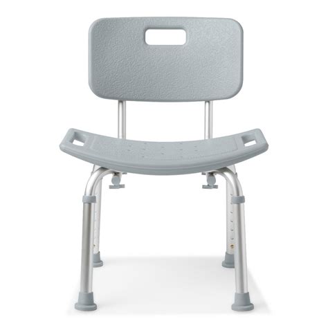 Medline Deluxe Aluminum Shower Chair With Back Carewell