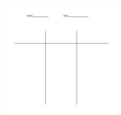 T Chart Template 9 Free Word Excel Pdf Format Download Free