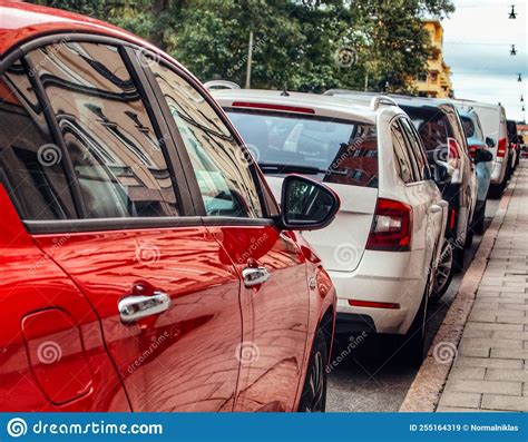 Cars Parked On Street In City Editorial Stock Image Image Of Cars