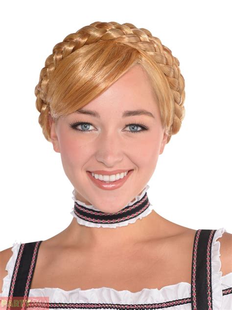 Ladies Bavarian Babe Wig Womens Oktoberfest Blonde German Fancy Dress Accessory Beautiful