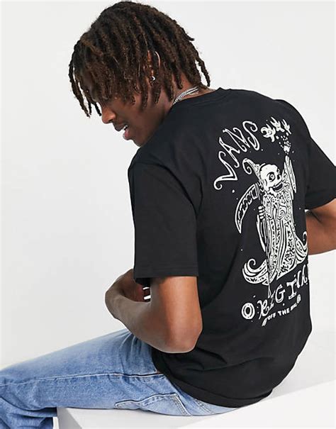 Vans Casting Back Print T Shirt In Black Asos