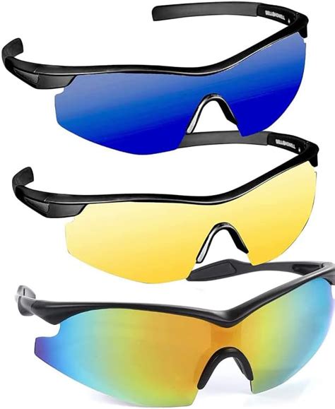 Tacglasses By Bell Howell 3 Pack Polarized Sports Sunglasses Nightvision Glasses And Blue