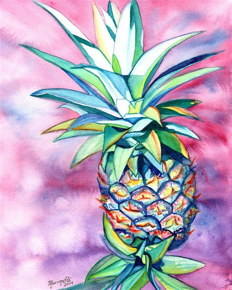 Radiant Pineapple Painting By Marionette Taboniar Pixels