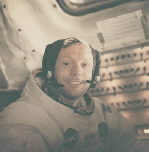 Portrait Of Neil Armstrong Back In The Lm After The Historic Moonwalk