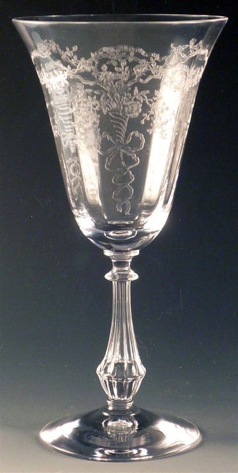 Fostoria Glass Corsage Etched Crystal Water Goblet Crystal Glassware Fostoria Crystal Glass
