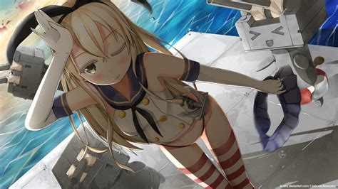 Shimakaze And Rensouhou Chan Kantai Collection Drawn By Lineflo Danbooru