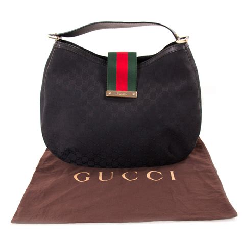 Shop Authentic Gucci Gg Black Canvas Hobo Bag At Re Vogue For Just Usd