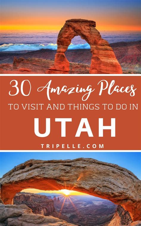 The Sun Setting Over Utah With Text That Reads 30 Amazing Places To