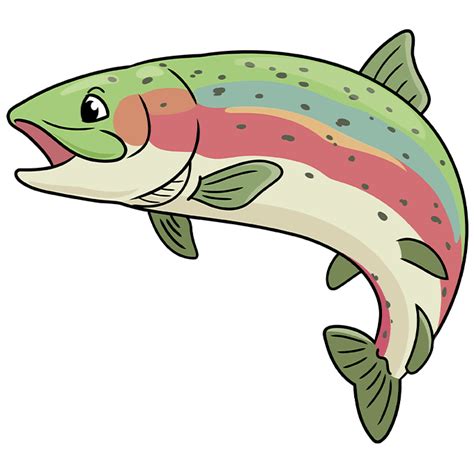 How To Draw A Rainbow Trout Really Easy Drawing Tutorial