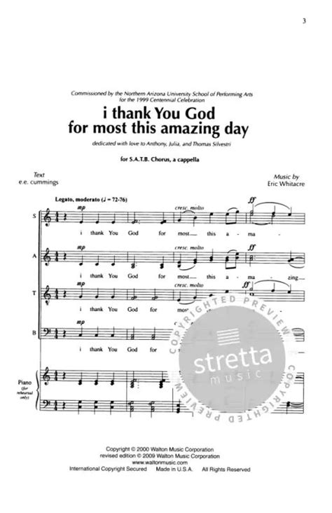 I Thank You God For Most This Amazing Day From Eric Whitacre Buy Now