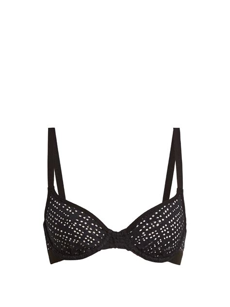 negative underwear essaouira underwired demi cup mesh bra in black modesens