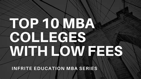 Best Mba Colleges With High Roi Top 10 Colleges With Low Fees Youtube