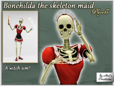 The Sims Resource Bonehilda The Skeleton Maid Sim See Notes Before