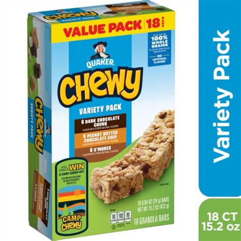 Quaker Chewy Granola Bars Camping Flavors Variety Pack 18 Ct 084 Oz