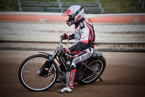 Amateur Speedway Racer During Training In Liberec Czech Republic