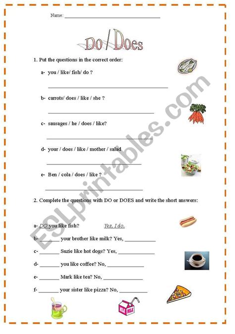 Do And Does Questions Worksheets