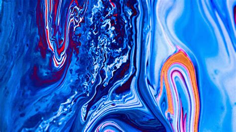 Blue Paint Liquid Fluid Art Stains Hd Abstract Wallpapers Hd